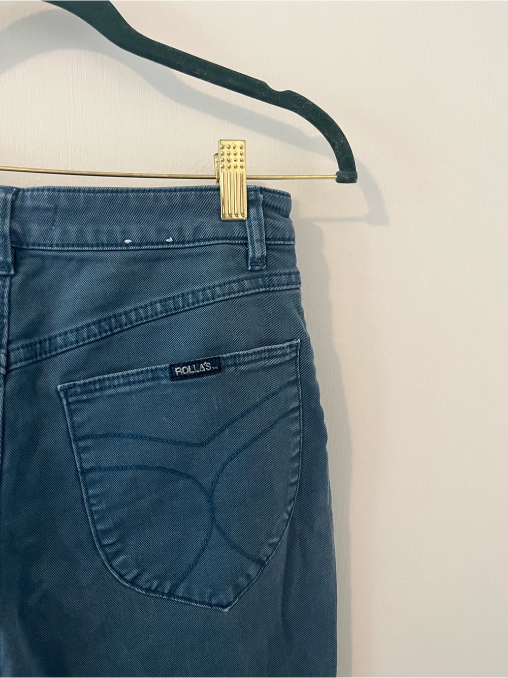 Rolla’s Sailor Jeans High Rise Wide Leg Teal Blue Jeans Retro Denim Size 29 - Picture 5 of 14